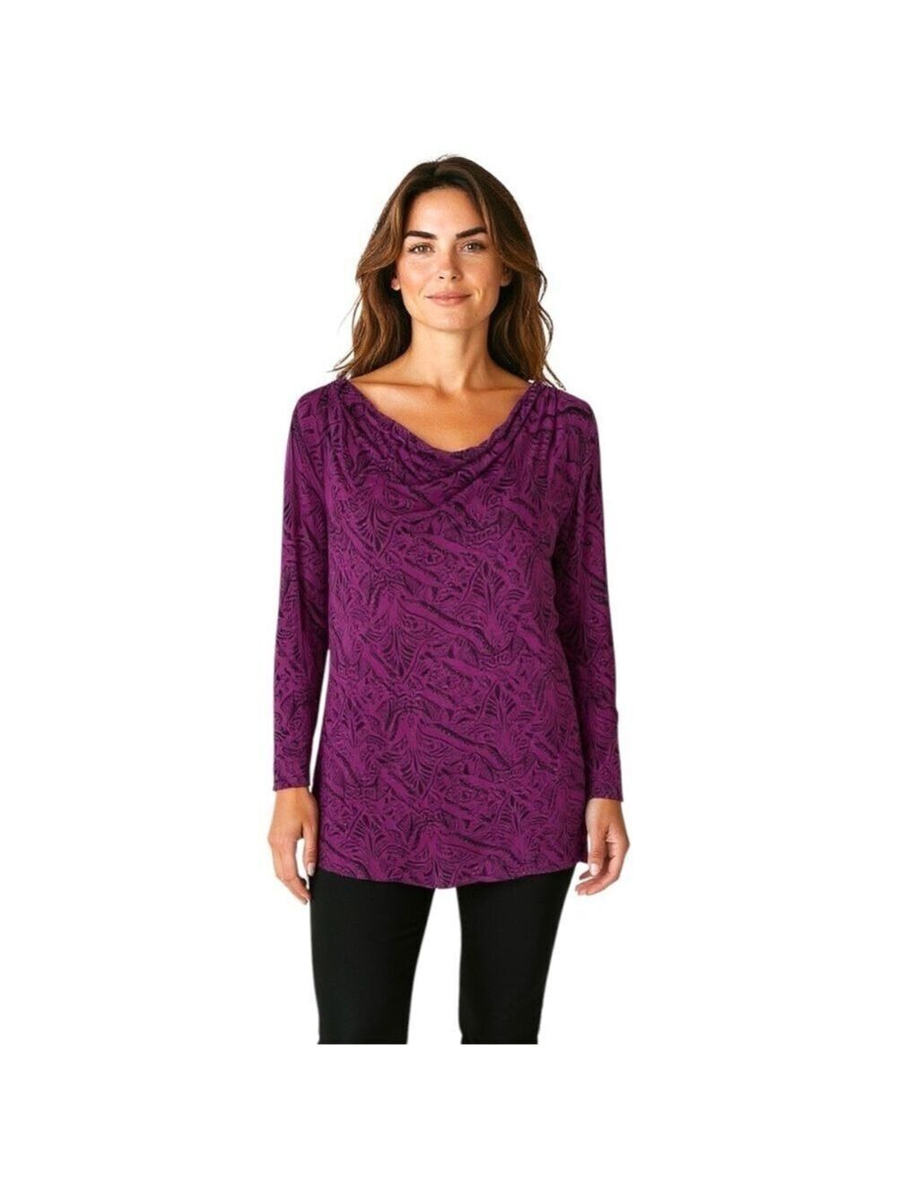 Soma Purple Geometric Dress Tunic Top Medium